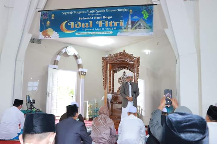 Pemkab Tanjabbar Sholat Ied 1 Syawal 1443 Hijriah di Masjid Syekh Utsman Tungkal