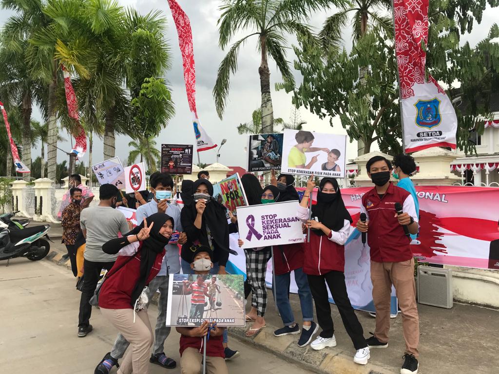 Audiensi Hingga Turun Kejalan Raya Sambil Bagi-bagi Masker Warnai Rangkaian Peringatan HAN di Tanjabbar