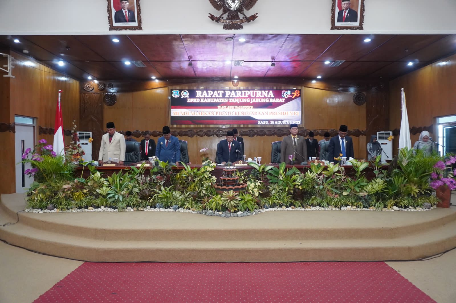 DPRD Tanjabbar Gelar Paripurna HUT RI Ke-78 dan Dengarkan Pidato Kenegaraan Presiden Jokowi 