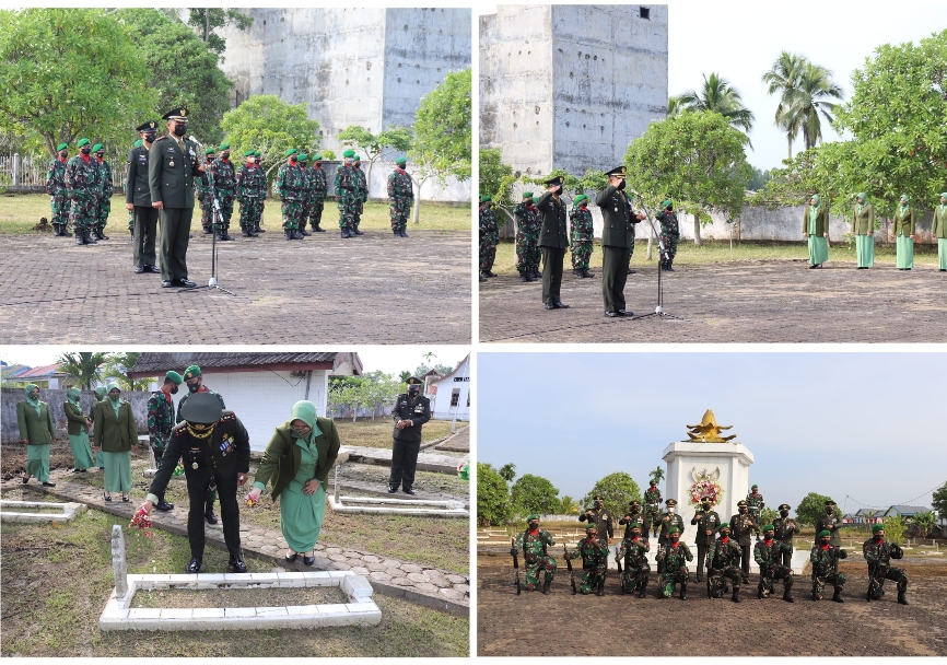 HUT TNI Ke-76, Letkol Erwan Susanto Pimpin Ziarah di TMP Yudha Satria Pengabuan 
