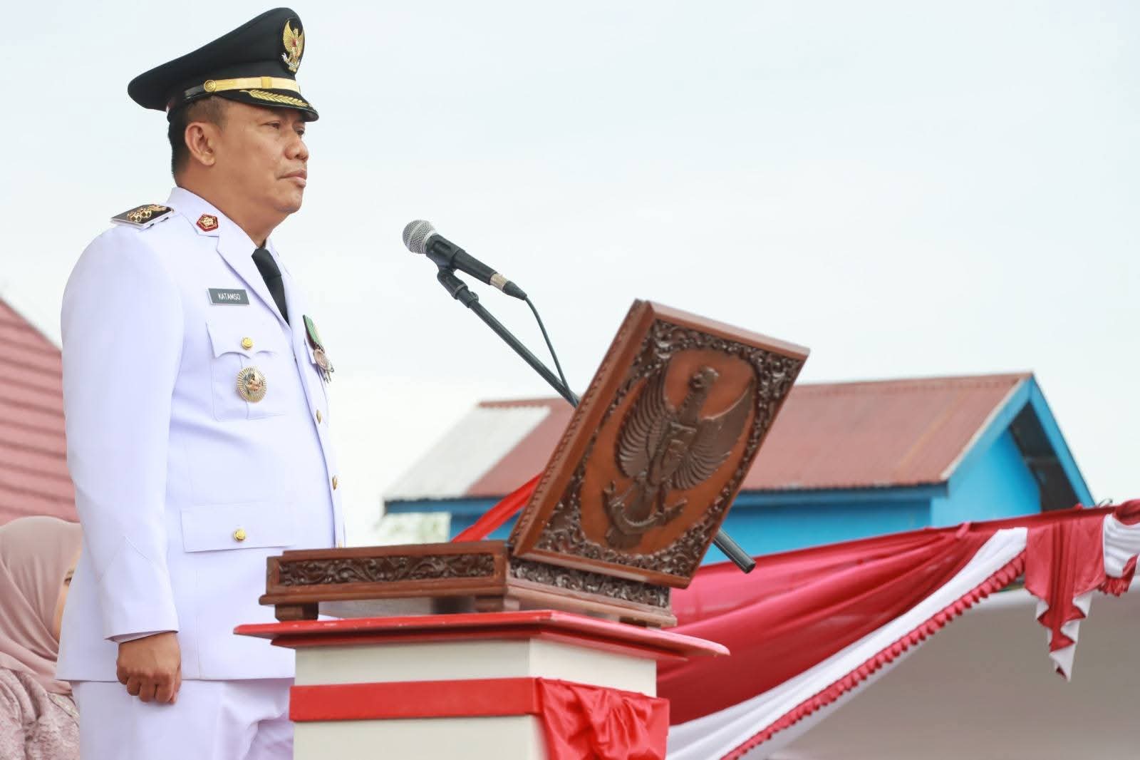 Pemkab Tanjabbar Gelar Upacara Penurunan Bendera HUT ke-80 RI