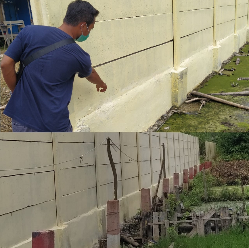Pembangunan Pagar Batas Belakang Kantor DPRD Tanjabbar Terkesan Asal Jadi